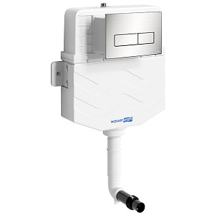 Встраиваемый смывной бачок с кнопкой смыва никель Wasserkraft Aller 10TLT.031.ME.BN03