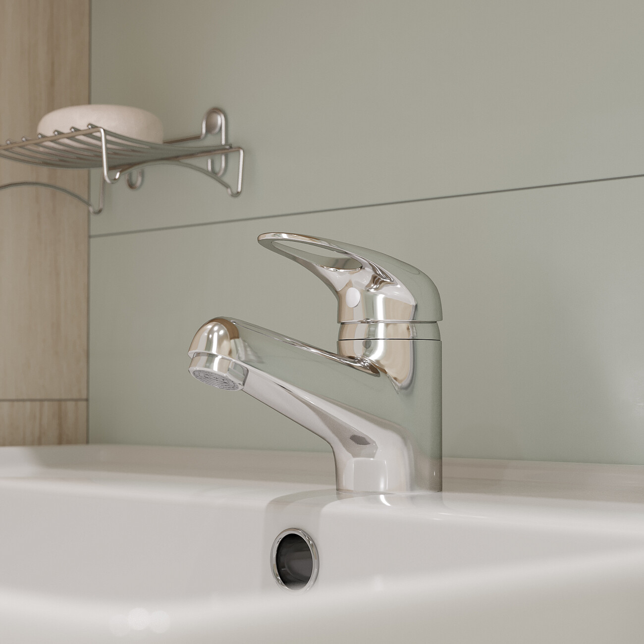 Смеситель для раковины однорычажный хром Diwo "Псков" PS-01cr - изображение 2