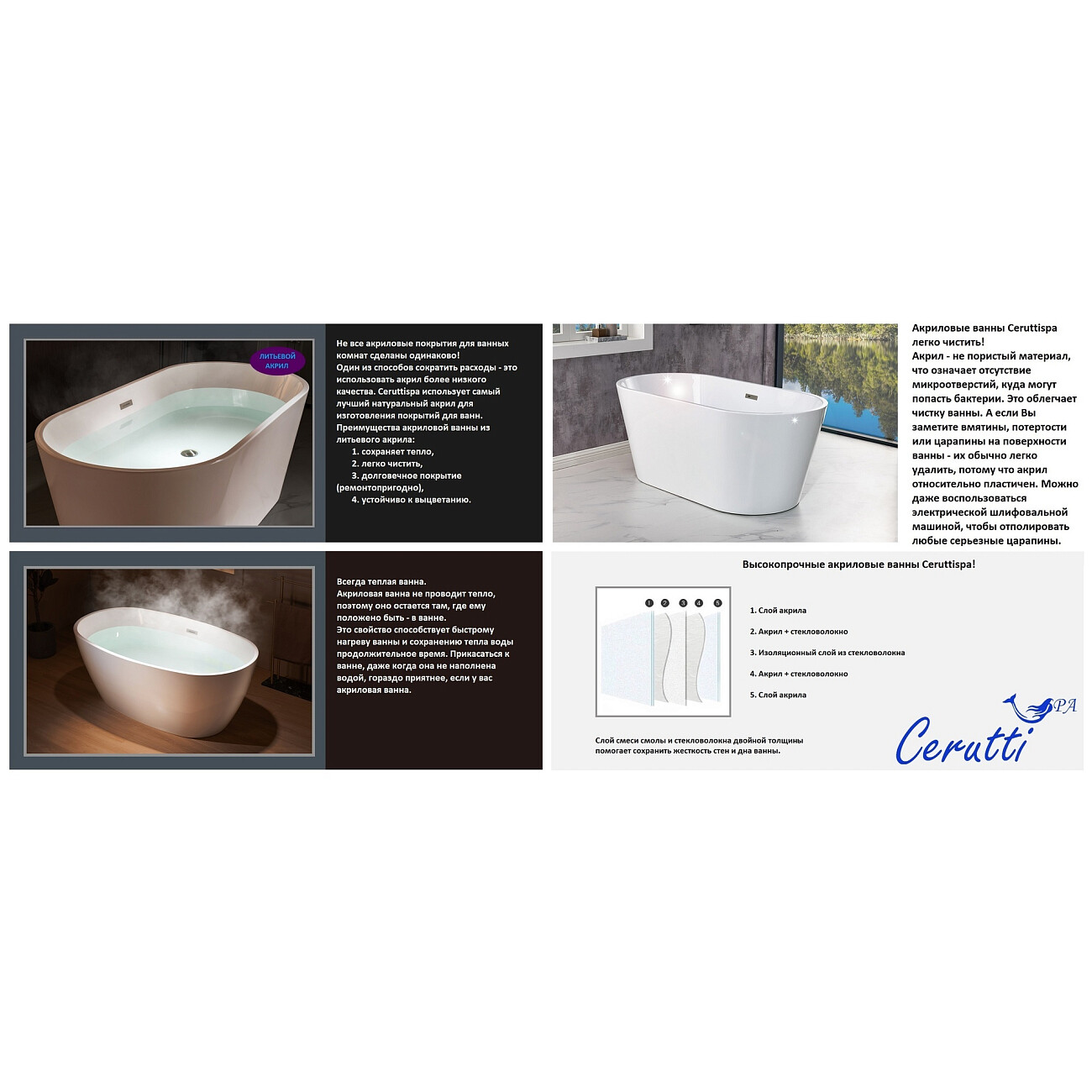 Ванна на львиных лапах белая, золото Ceruttispa Classic 150 G - изображение 5