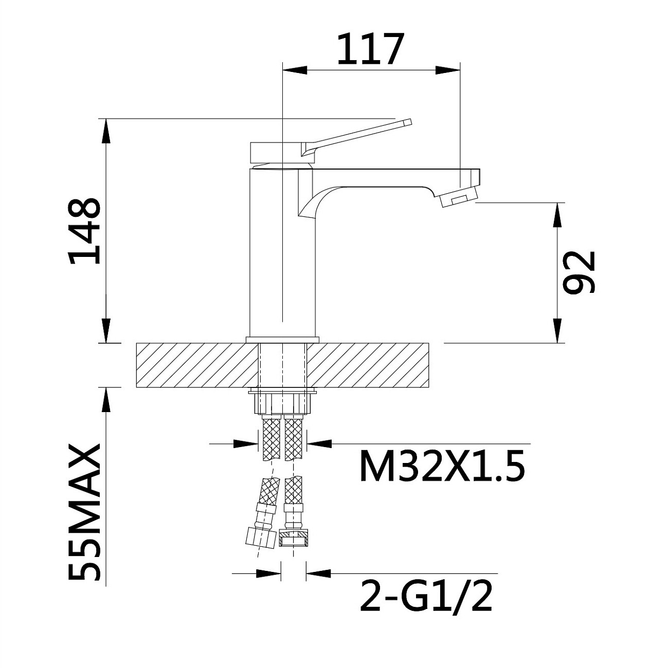 Смеситель для раковины однорычажный черный D-Lin D110364-A - изображение 2