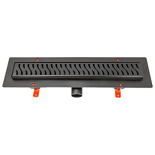 Душевой лоток с решеткой 45 см черный Creto Zigzag CRE-450 ZB