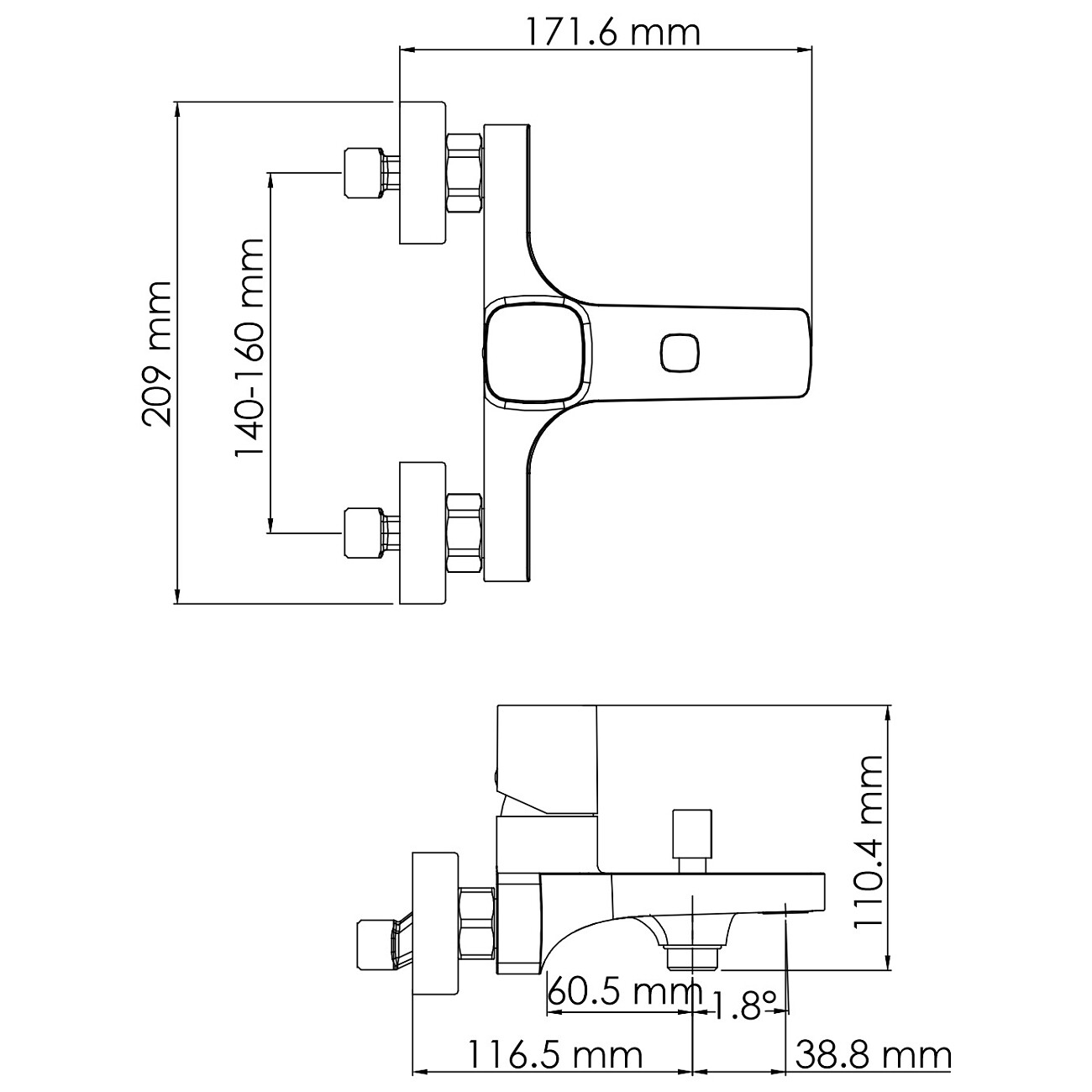 Смеситель для ванны и душа из латуни хром Wasserkraft 8601 - изображение 11