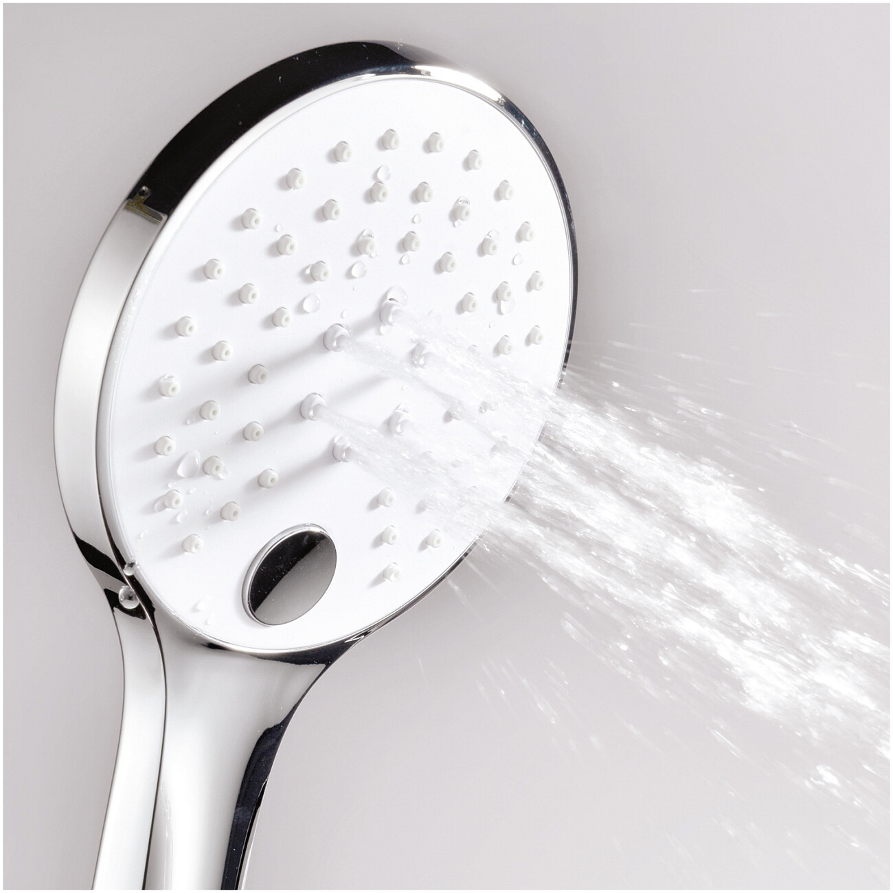 Лейка для ручного душа круглая с 3 режимами 12 см белая, хром Wasserkraft A061 - изображение 4