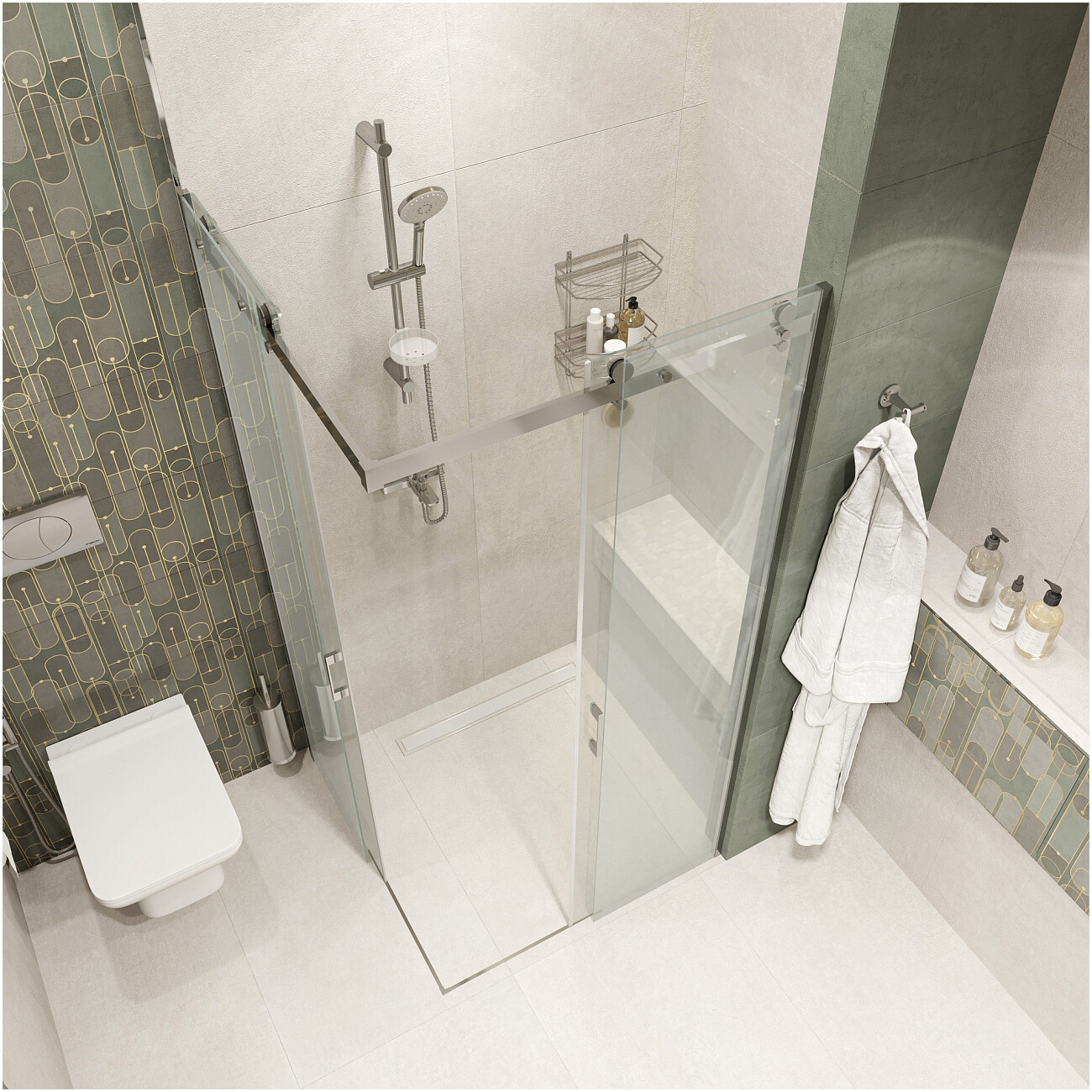 Душевой уголок квадратный 90х90 см хром Stworki "Копенгаген" DS-KOP-90х90-CR - изображение 4