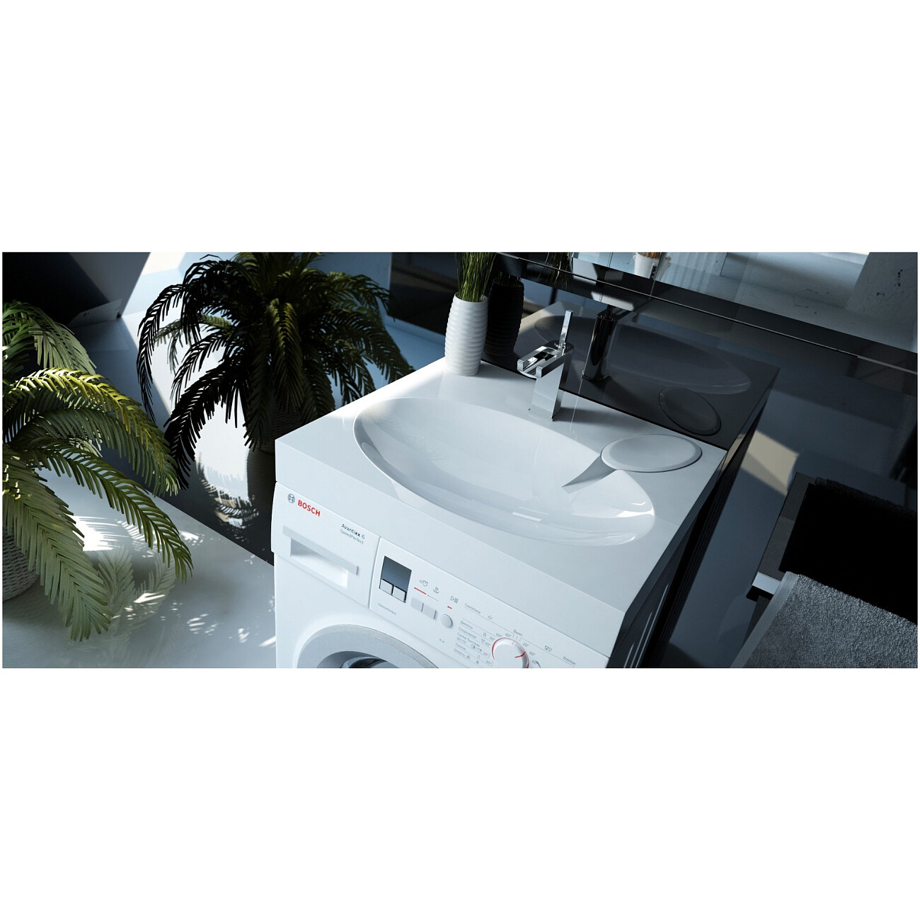 Раковина для установки над стиральной машиной 60х55 см белая Reflection Alpha RF6055AL - изображение 2