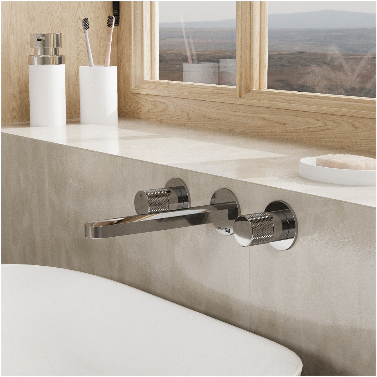 Смеситель для раковины встраиваемый из латуни хром Wasserkraft 4645 - изображение 4