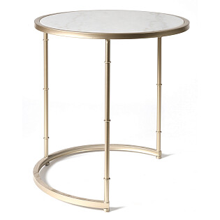 Кофейный столик круглый с мраморной столешницей 58 см Buena L, 1 штука