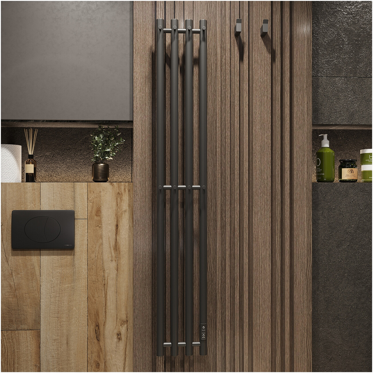 Полотенцесушитель электрический 140х21 см черный Ewrika "Пенелопа Х4" 4657812419917 - изображение 5