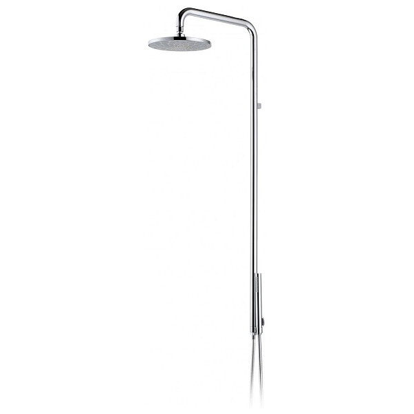Душевая стойка с верхним душем и шланговым подключением хром D&K DC1005505 - изображение 1