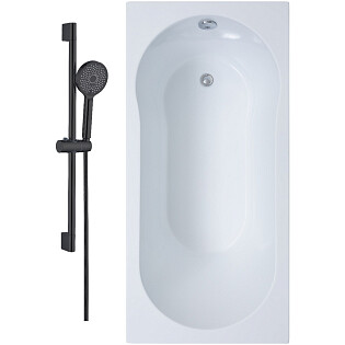 Ванна акриловая 170х70 см с душевой стойкой белая Stworki &quot;Хельсинки&quot; WH627-MB