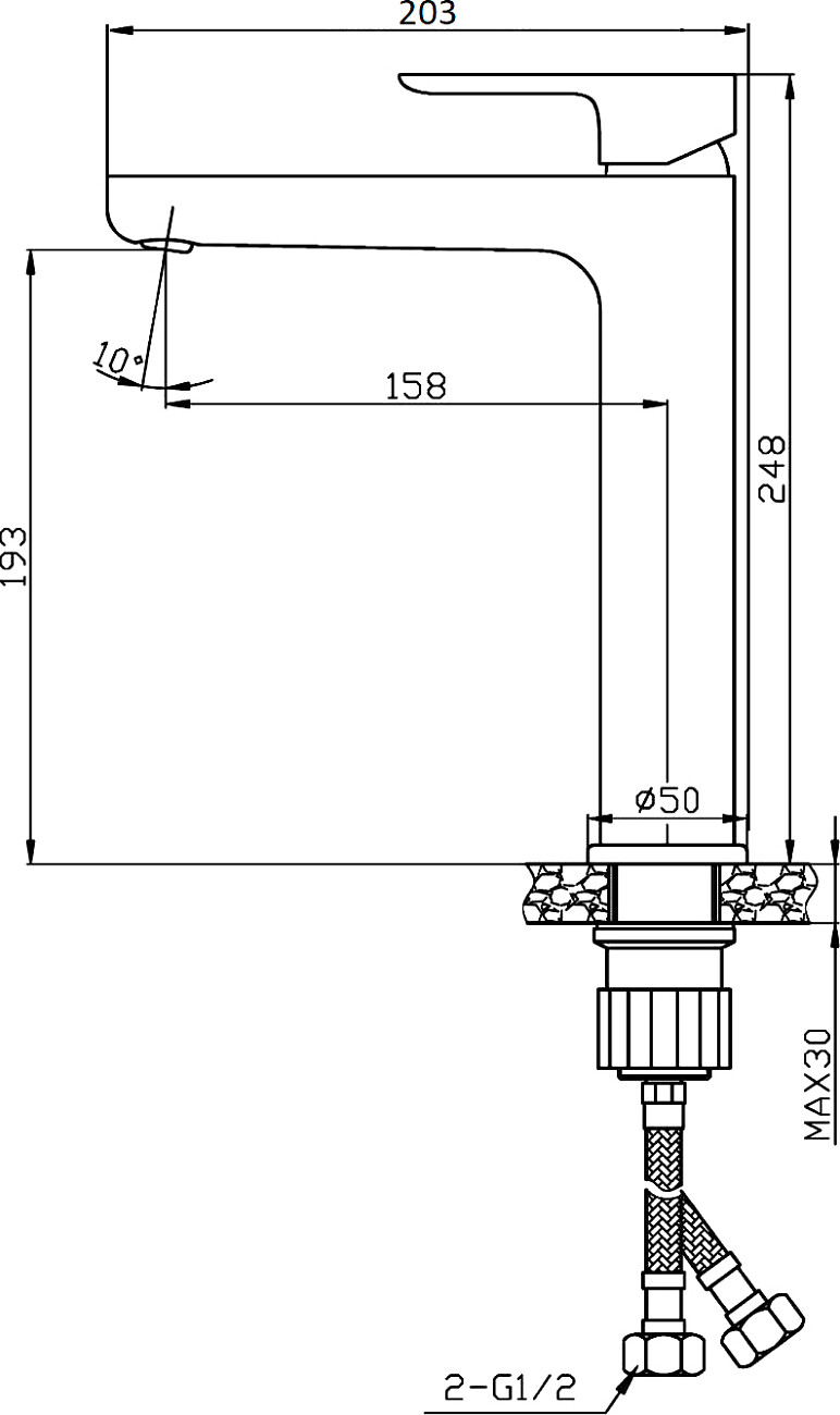 Смеситель для раковины однорычажный черный Stworki "Ноттвиль" NO-02b - изображение 3
