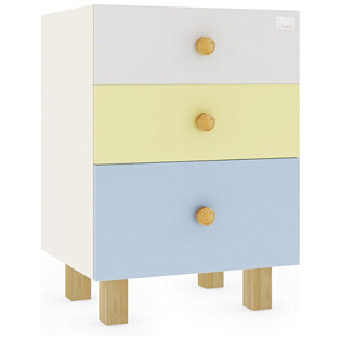 Комод с 3 ящиками голубой, белый Tent