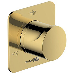 Переключатель для душа встраиваемый на 3 выхода глянцевое золото Wasserkraft A278