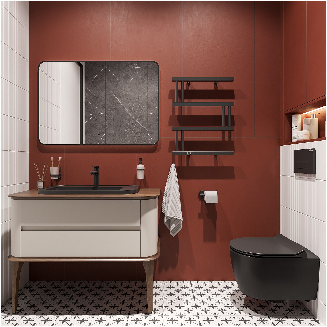 Полотенцесушитель электрический 60х53 см черный Ewrika "Пенелопа" M 4657801249358 - изображение 5