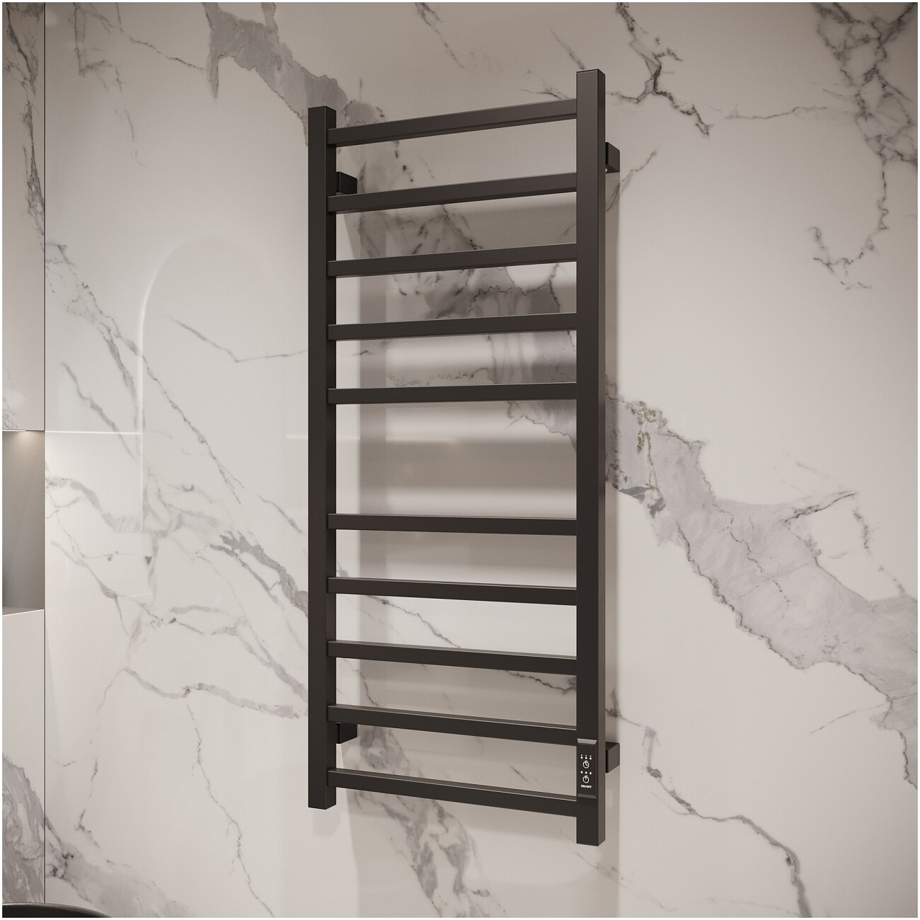 Полотенцесушитель электрический 100х40 см черный Ewrika "Пенелопа L" 4657812418460 - изображение 8