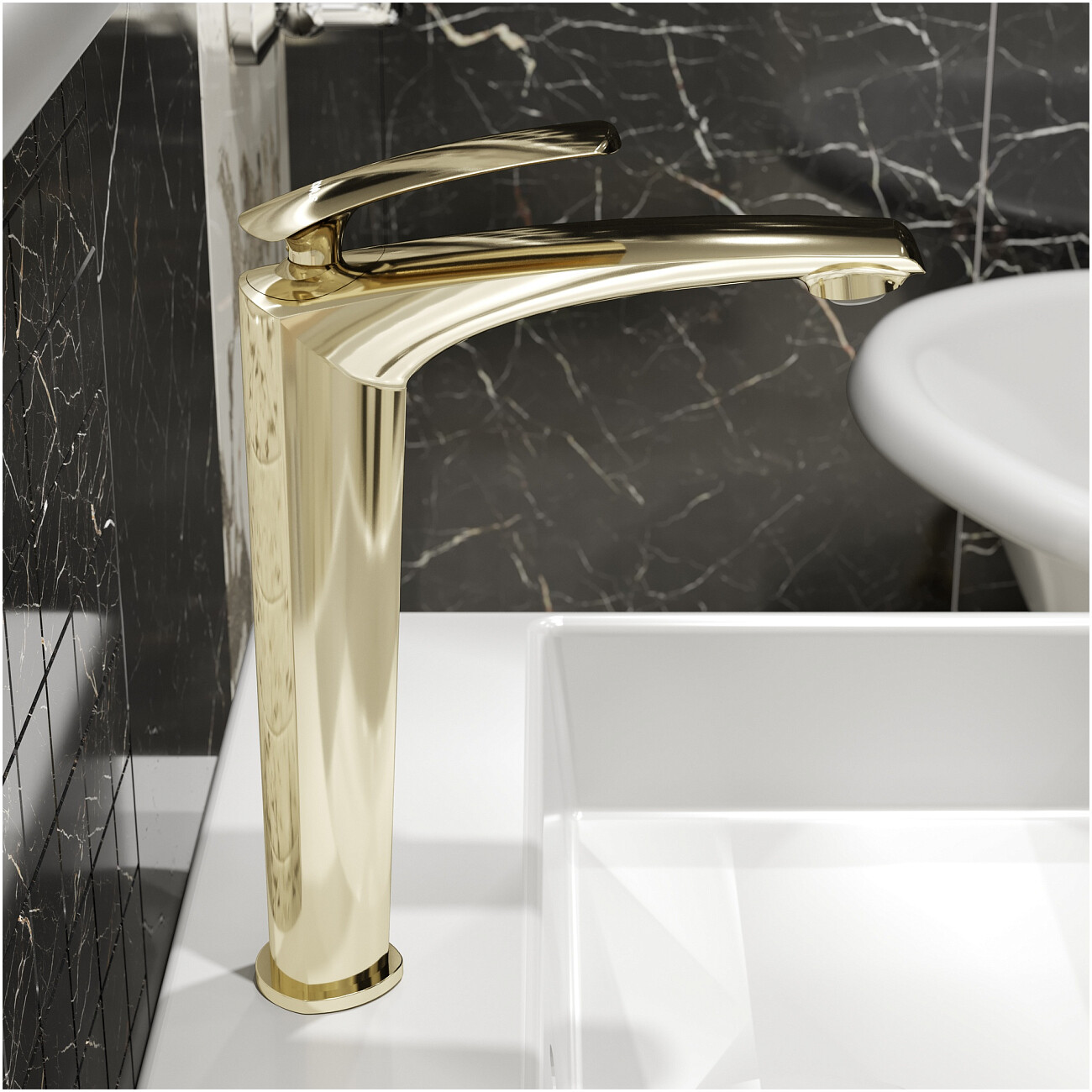 Смеситель для раковины однорычажный золотой Stworki "Гётеборг" S03020GG - изображение 7