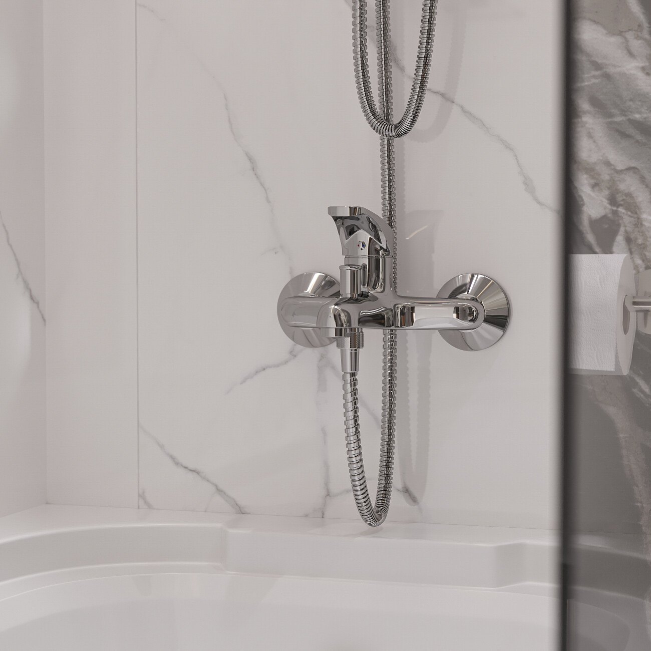 Смеситель для ванны и душа хром Diwo "Коломна" KL-06cr - изображение 4