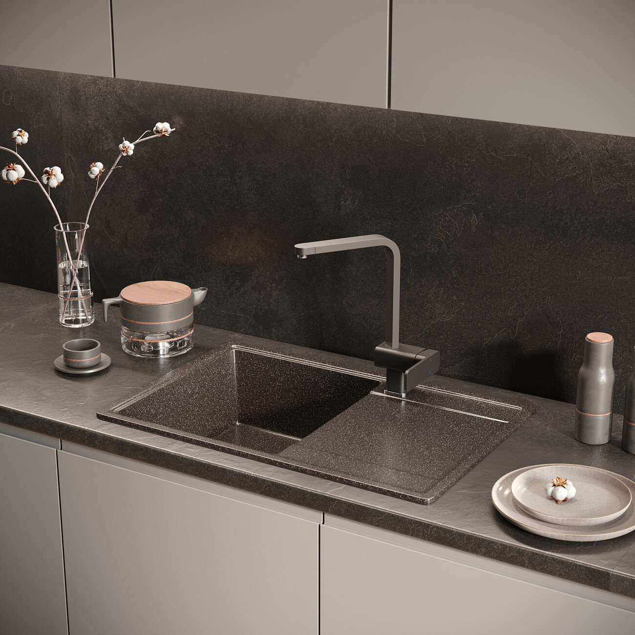 Смеситель для кухни латунный с вращающимся изливом морион Domaci "Солерно" DC-3014 - изображение 4