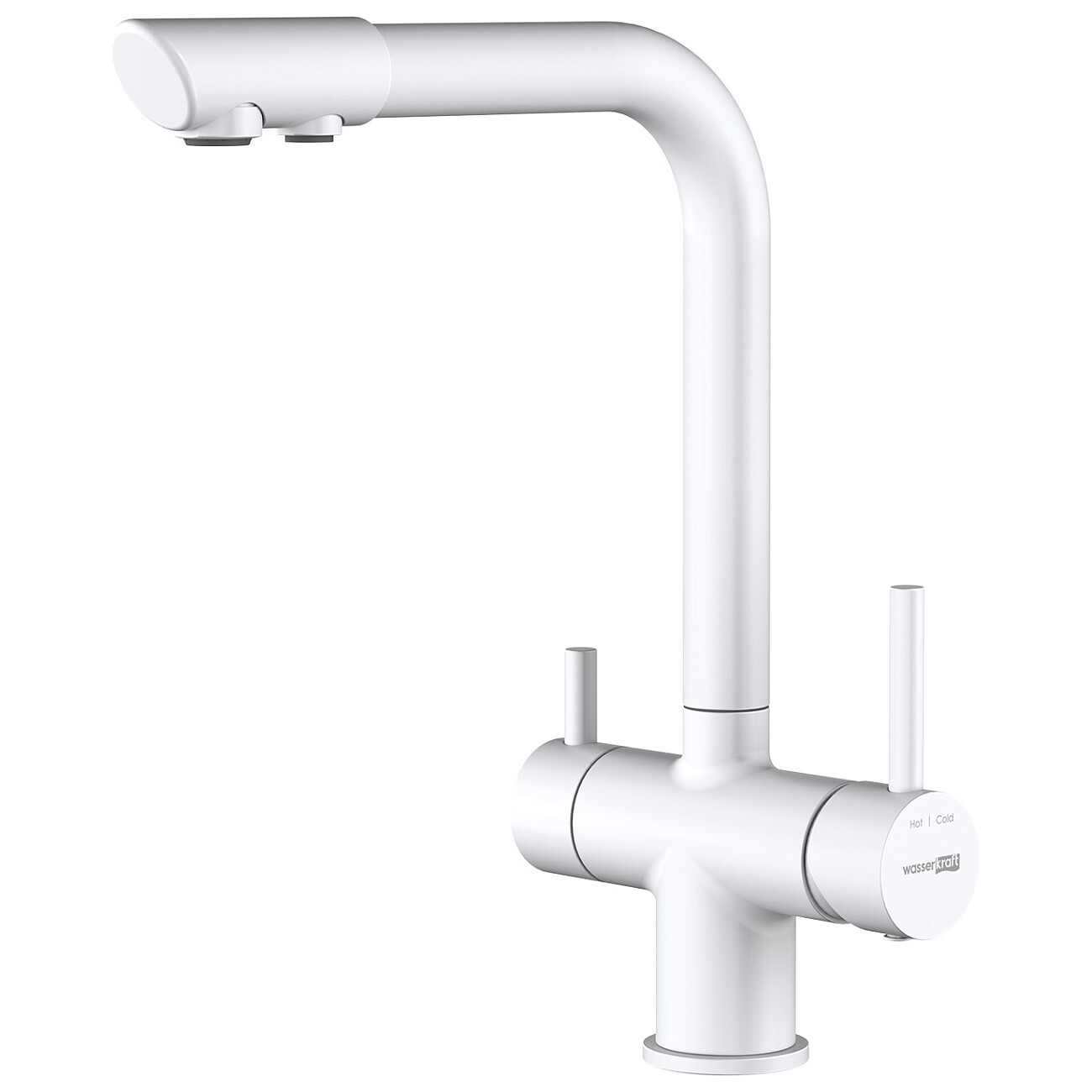 Смеситель для кухни под фильтр из латуни белый Wasserkraft A8357 - изображение 3