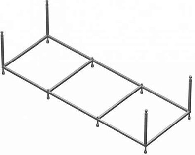 Каркас для ванны стальной прямоугольный 160 см серый Roca Line ZRU9302986
