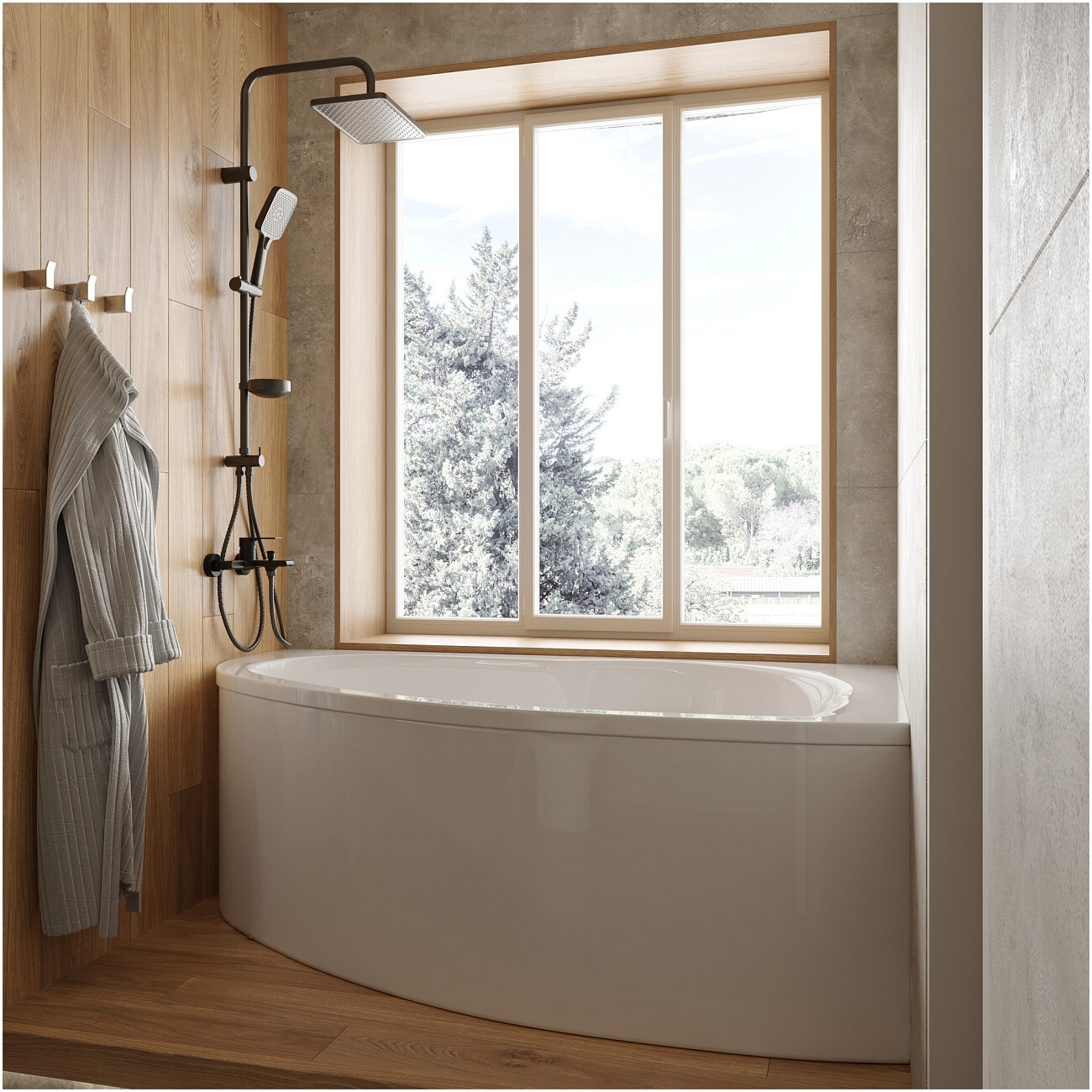 Душевая стойка с верхним душем черная Stworki "Колдинг" S32180BK - изображение 7