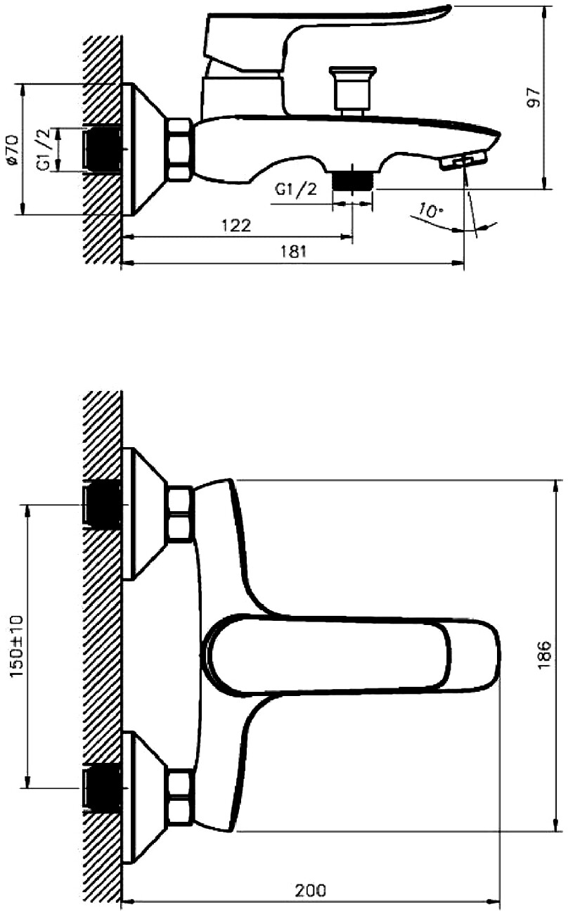 Душевой комплект с тропическим душем и смесителями хром Stworki "Хадстен" XA-05cr-XA-02cr-XA-01cr - изображение 3