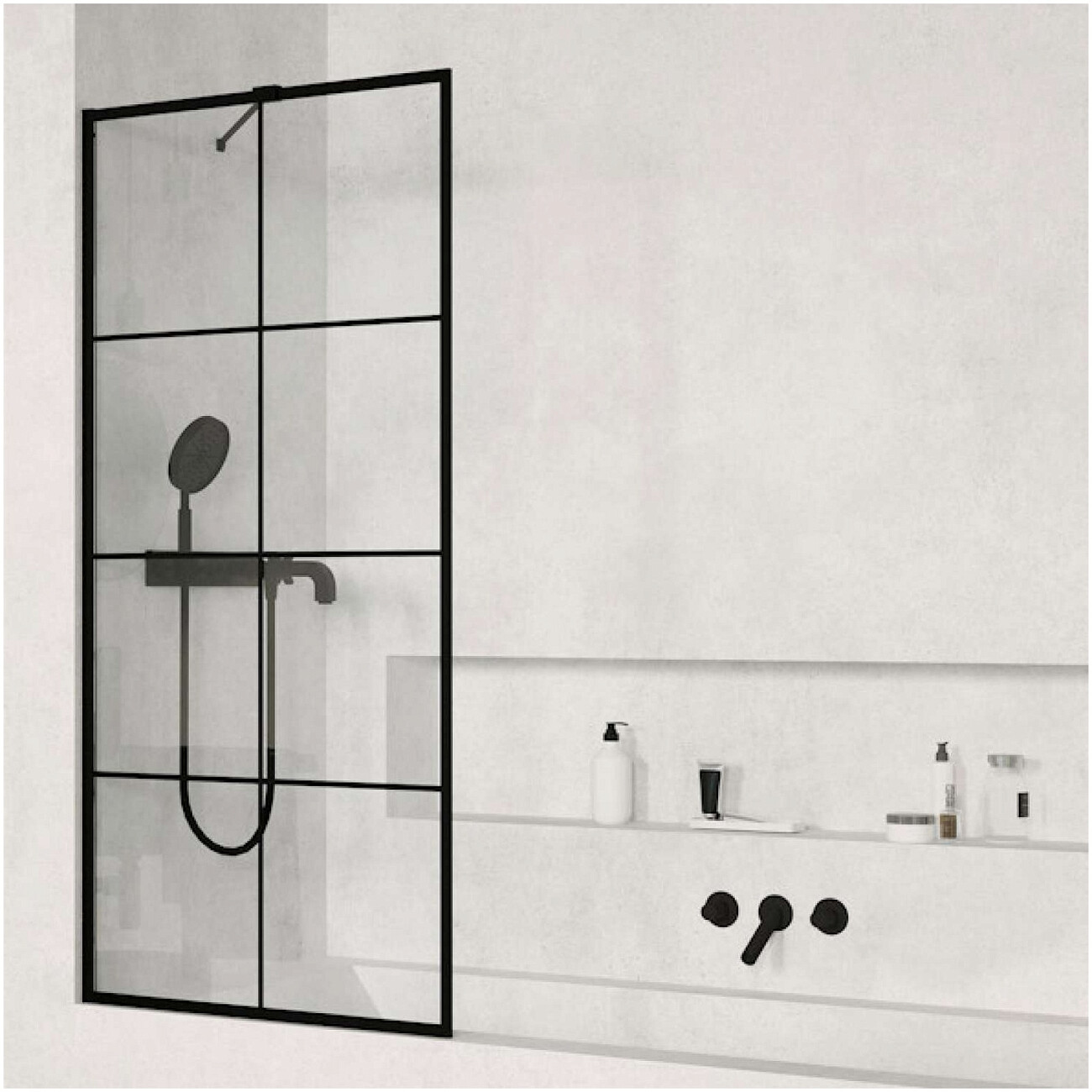 Шторка для ванной прозрачная, черная Cerutti SPA MUZA F80 - изображение 2