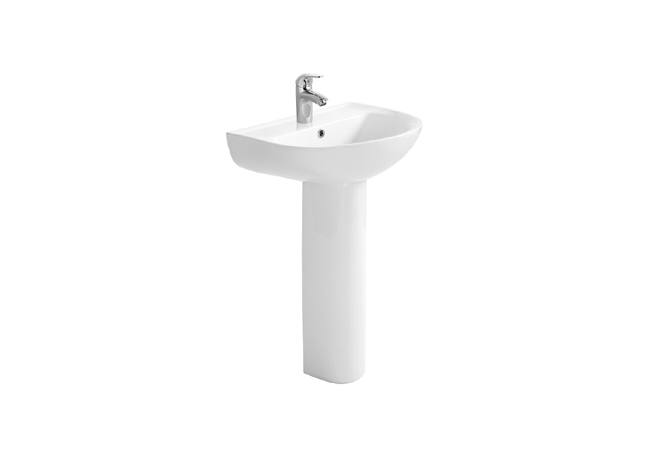 Раковина подвесная фарфоровая полукруглая 44х55 см белая Aquatek AQ5420-00 - изображение 5