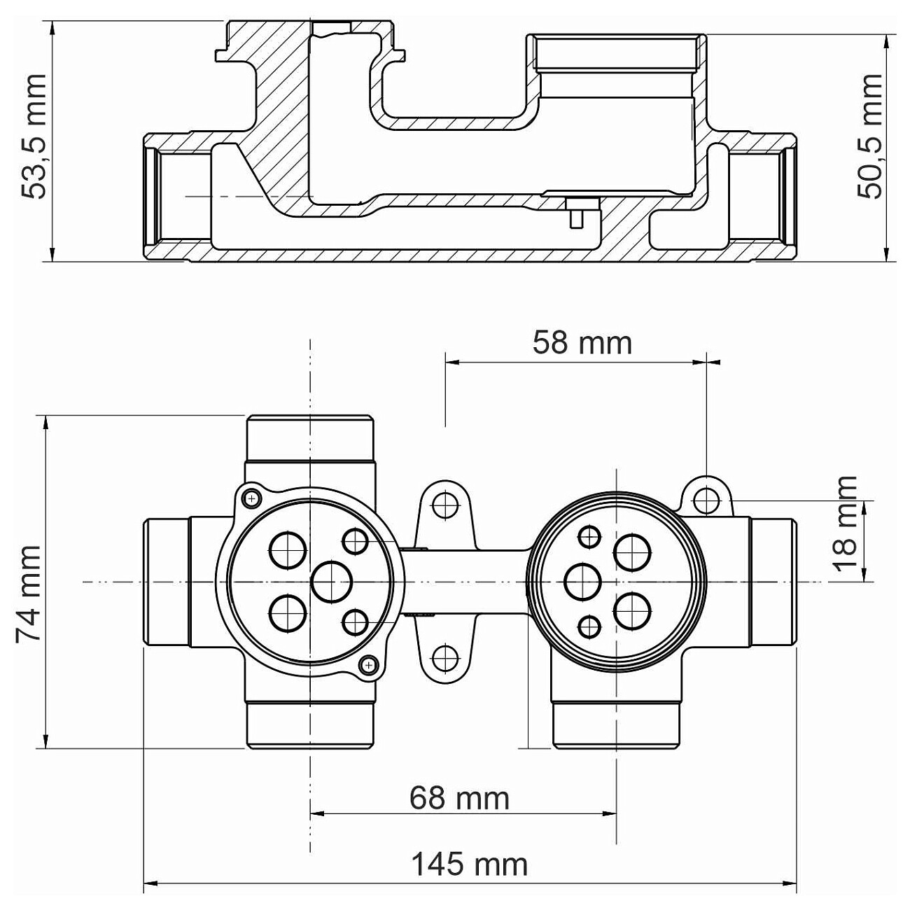 Смеситель для ванны и душа встраиваемый из латуни золото Wasserkraftй 5571 - изображение 3