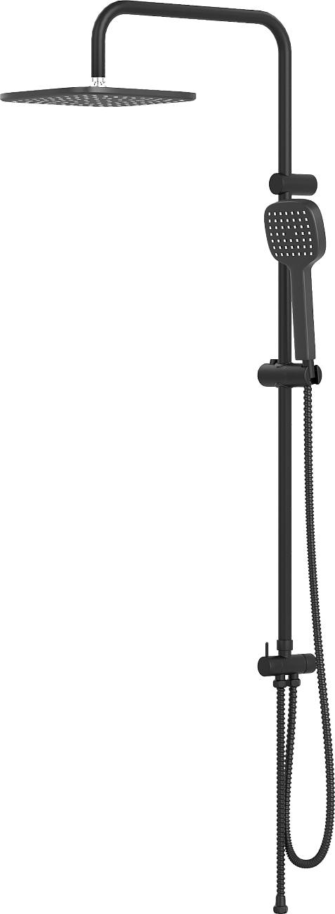 Душевая стойка с верхним душем и держателем черная Stworki "Орхус" OR-05b - изображение 9
