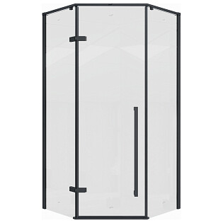 Душевой уголок пятиугольный 100x100 см черный матовый Cerutti SPA C2A