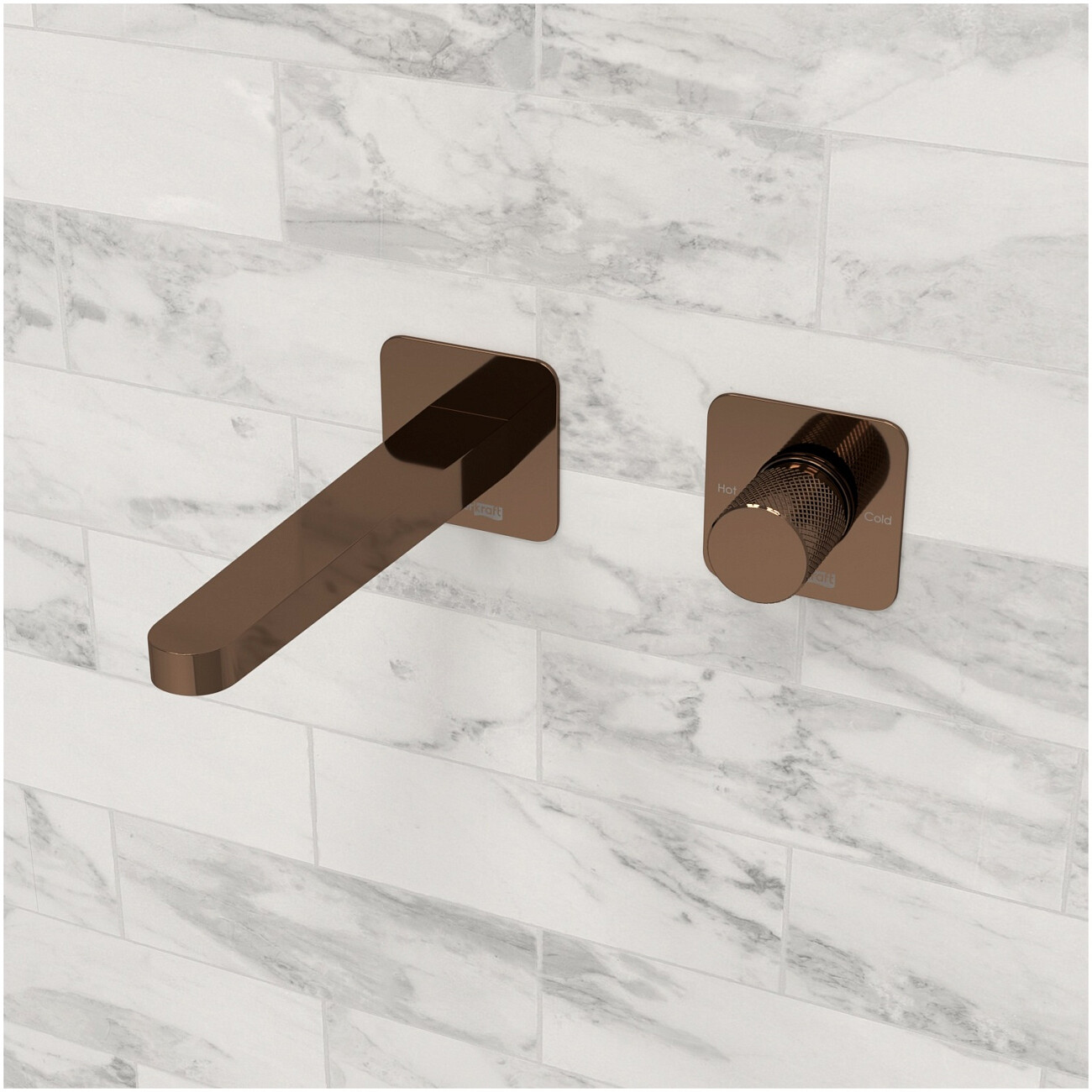 Смеситель для раковины встраиваемый с изливом розовое золото Wasserkraft A8851.311 - изображение 2