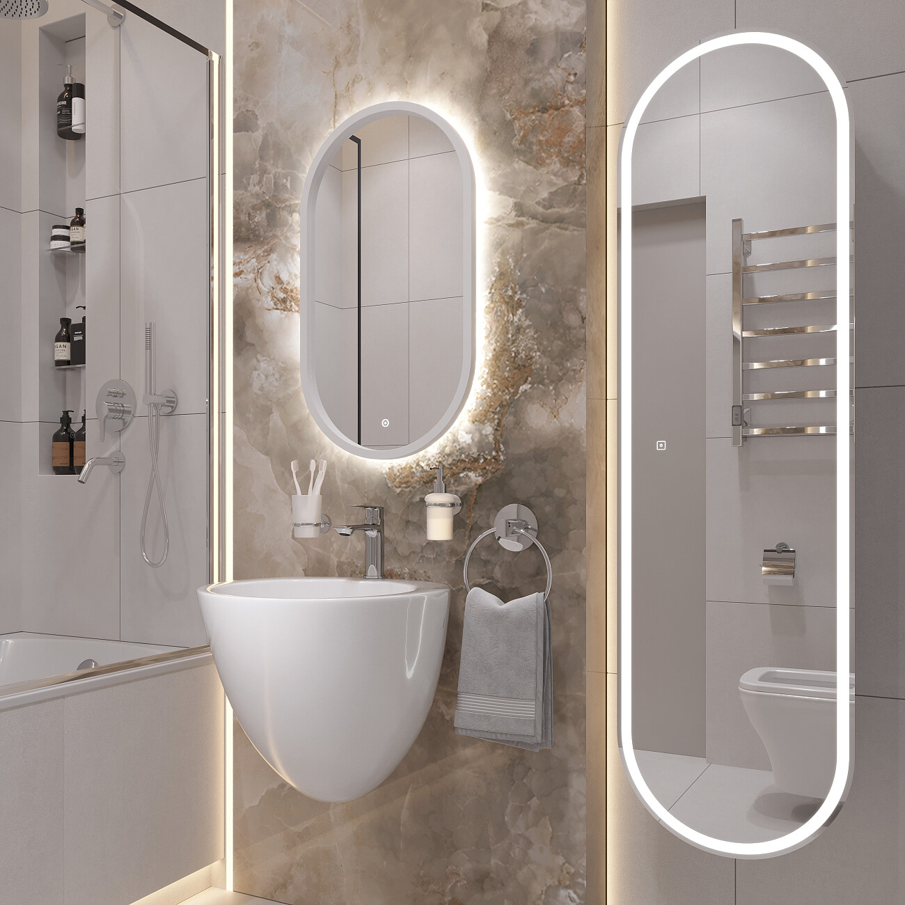 Раковина подвесная керамическая круглая 51 см белая Stworki "Ноттвиль 51" K3101-2505-001-1-0000 - изображение 4