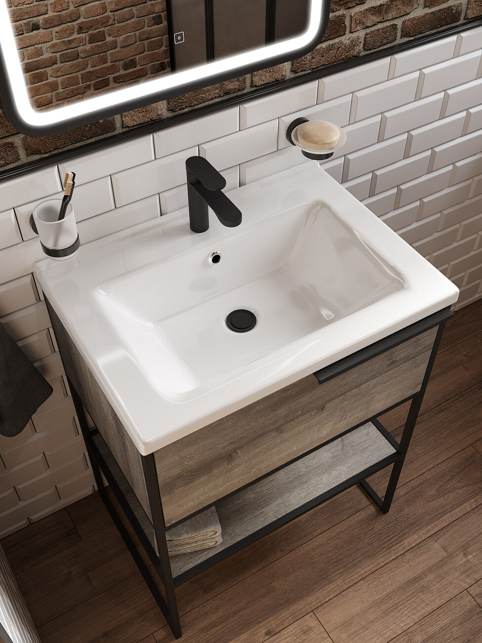 Смеситель для раковины однорычажный черный Diwo "Орёл" ORL-04b - изображение 4