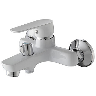 Смеситель для ванны однорычажный с душевым гарнитуром белый Ammore A3003-C