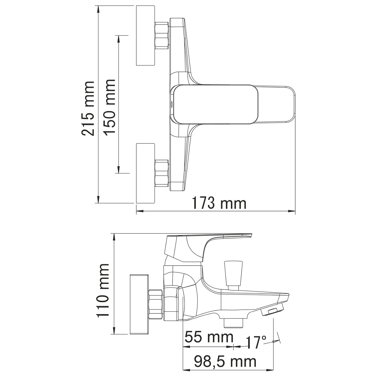 Душевой комплект с лейкой и коротким изливом хром Wasserkraft Salm 2701 - изображение 11