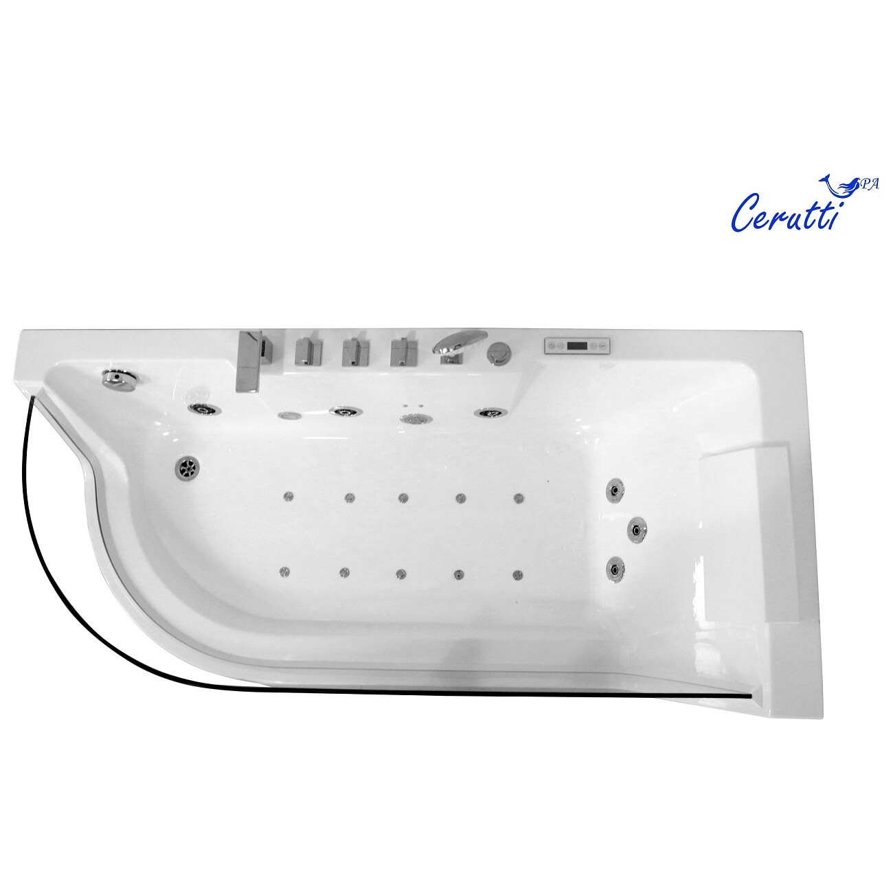 Ванна акриловая гидромассажная белая Cerutti SPA C-403R - изображение 3
