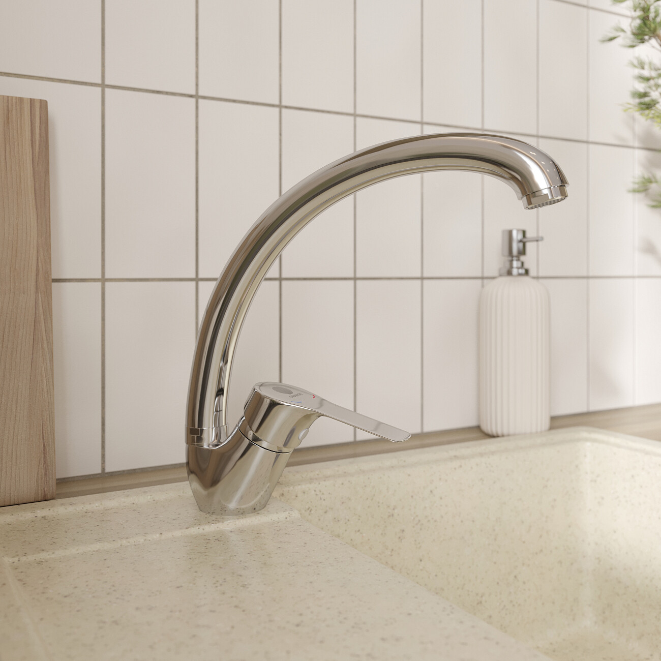 Смеситель для кухни однорычажный хром Domaci "Равенна" D45-002cr - изображение 3