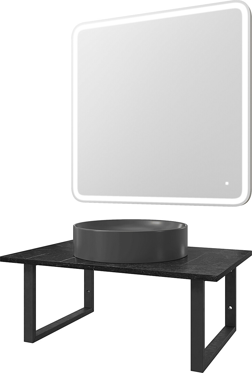 Раковина накладная керамическая круглая 43 см антрацит Stworki 3043-112 - изображение 8