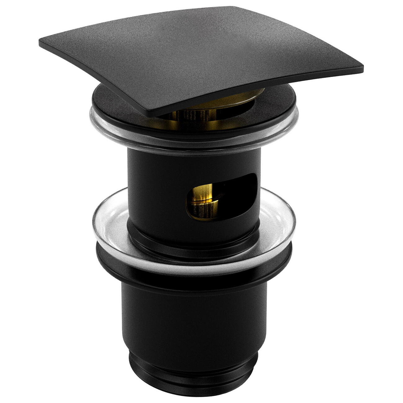 Донный клапан для раковины клик-клак круглый черный Wasserkraft A164 - изображение 2