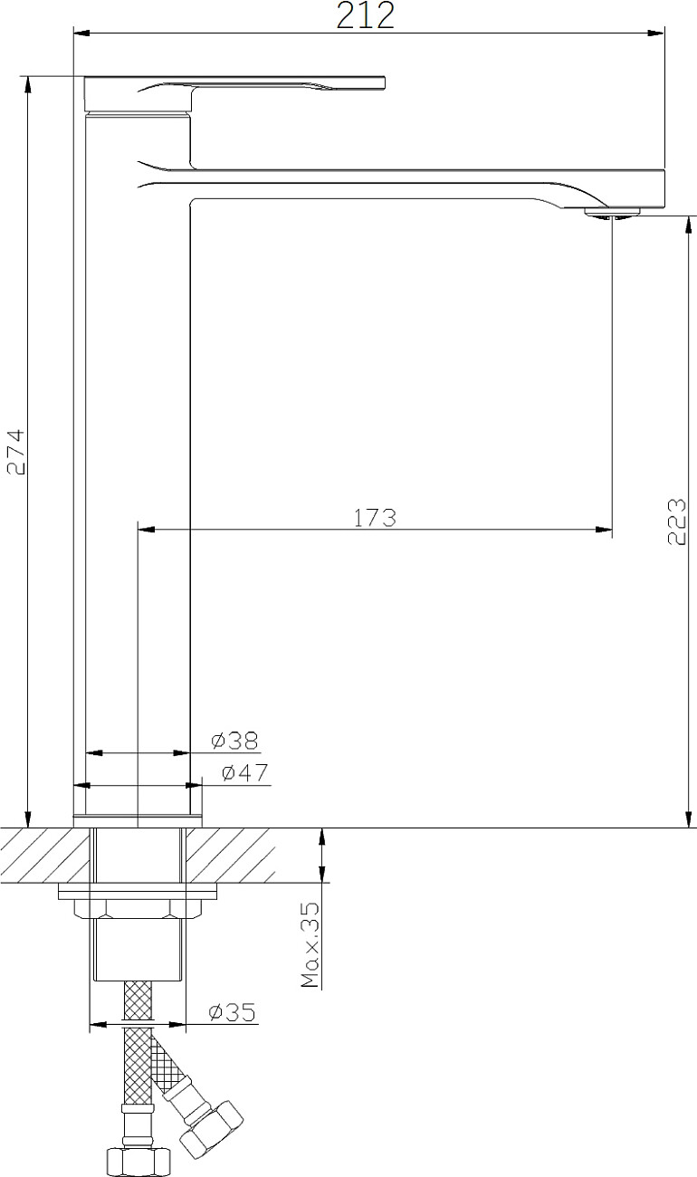 Смеситель для раковины однорычажный хром Diwo "Орёл" ORL-02cr - изображение 2