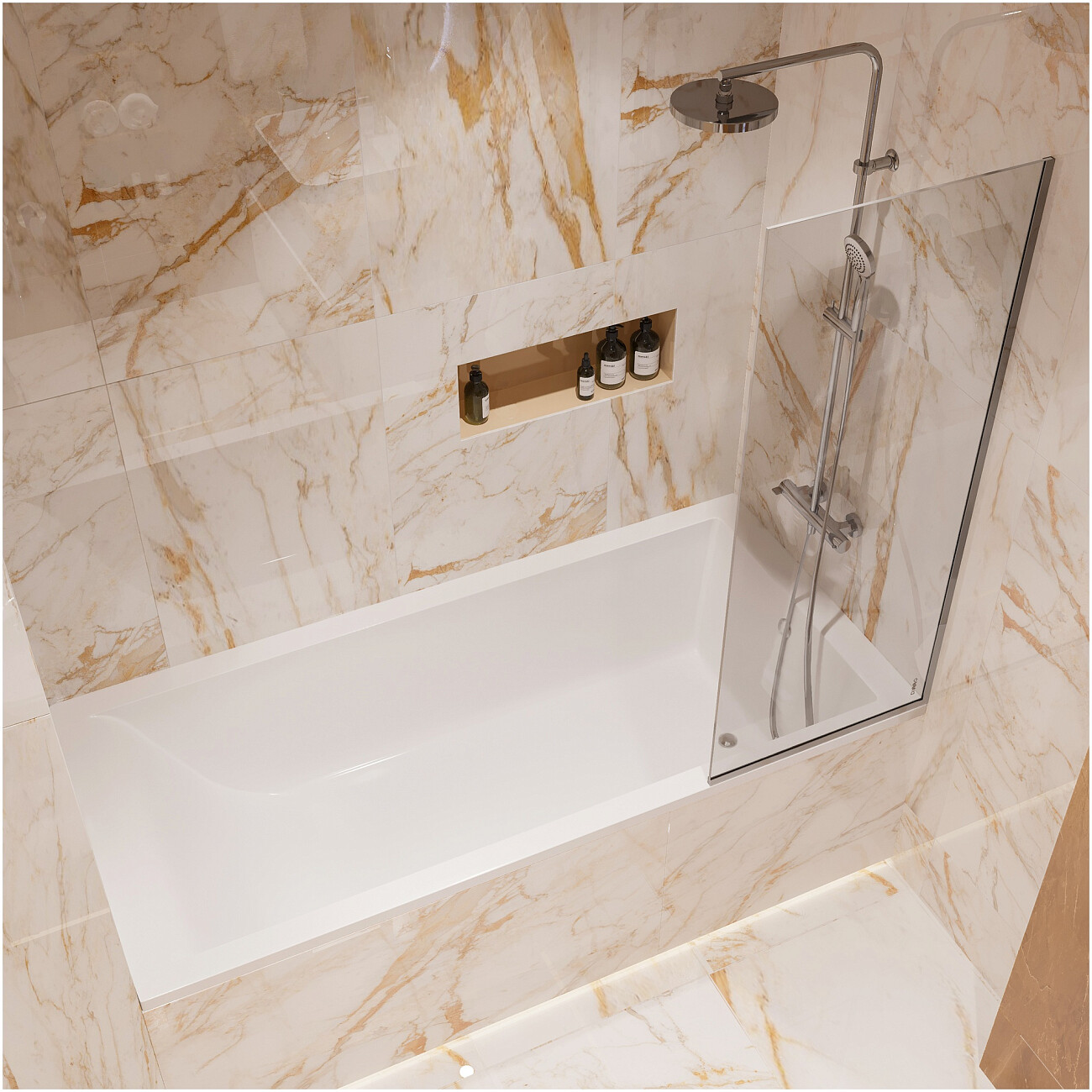 Ванна из искусственного камня прямоугольная с ножками 190x90 см белая Stworki "Ольборг" - изображение 5