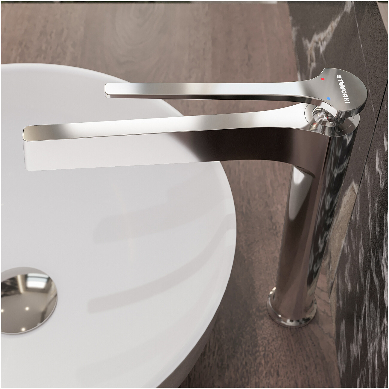 Смеситель для раковины однорычажный хром Stworki "Аулум" S06020CR хром - изображение 7