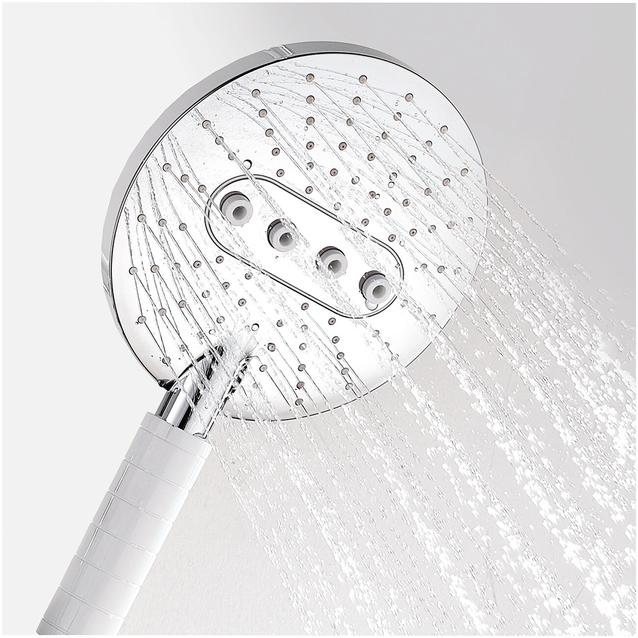Лейка для ручного душа круглая с 3 режимами 16 см белая, хром Wasserkraft A059 - изображение 3