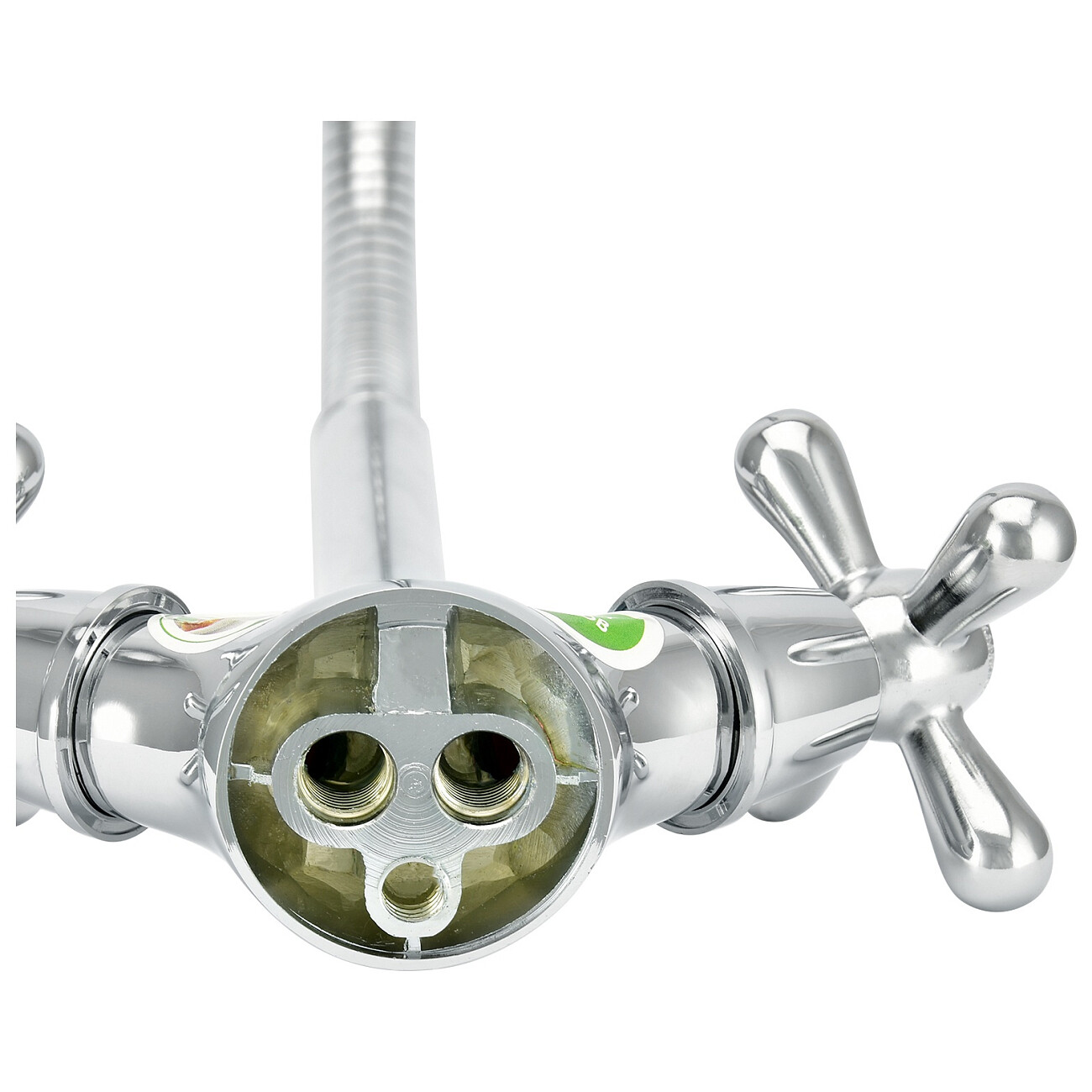 Смеситель для кухни двухвентильный с гибким изливом хром Juguni Parus 0402.980 - изображение 14