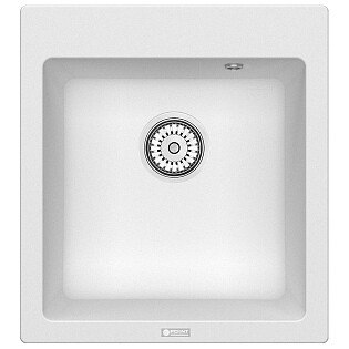 Мойка кухонная кварцевая квадратная белая Point &quot;Моко 47&quot; PN3006W