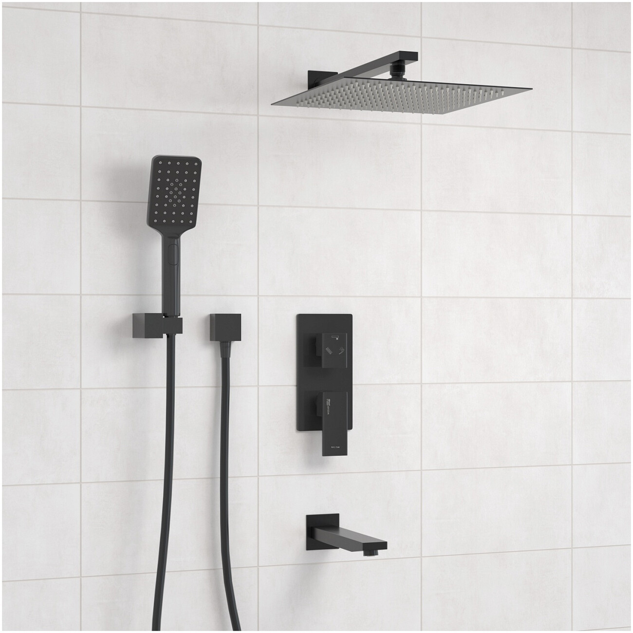 Встраиваемый комплект для ванны черный матовый A172071 - изображение 2