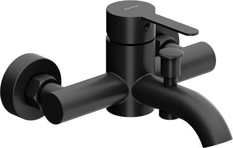 Смеситель для ванны с душем настенный с аэратором черный Stworki &quot;Стокгольм&quot; HFSG10030