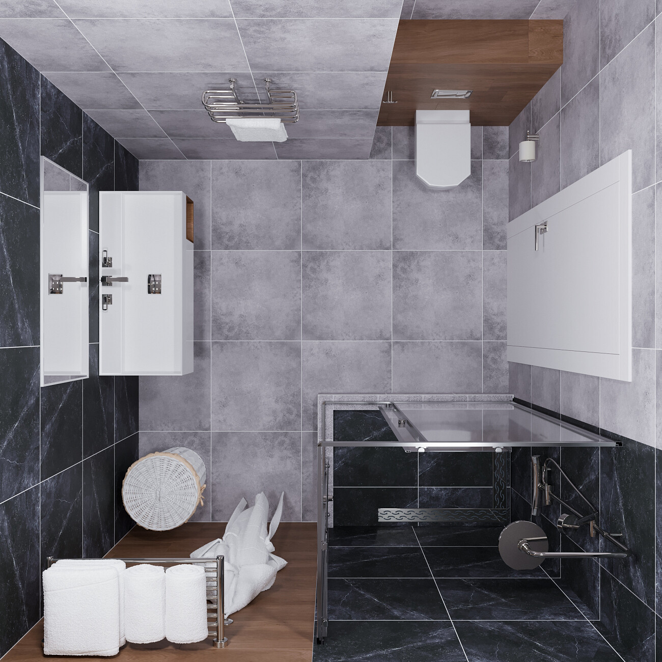 Душевой уголок прямоугольный 100х80 см хром Diwo "Углич" Щ0000058927 - изображение 6