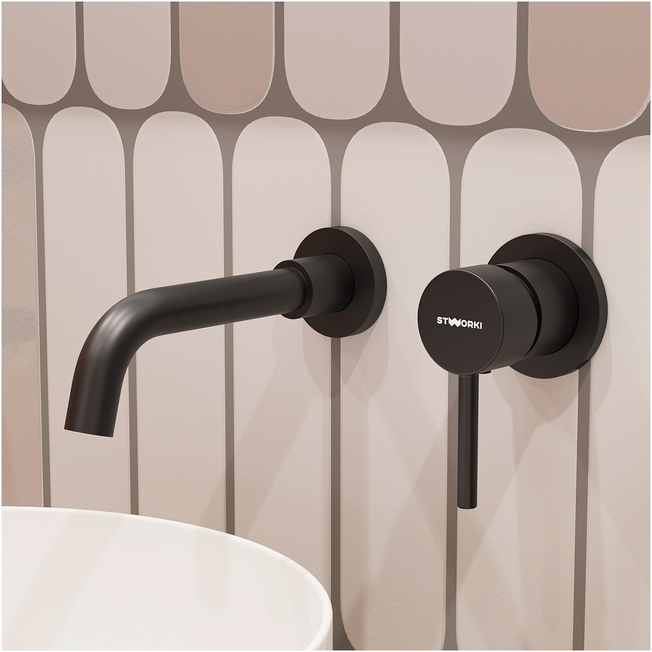 Смеситель для раковины встраиваемый черный Stworki "Эстерсунд" S31040BK - изображение 5